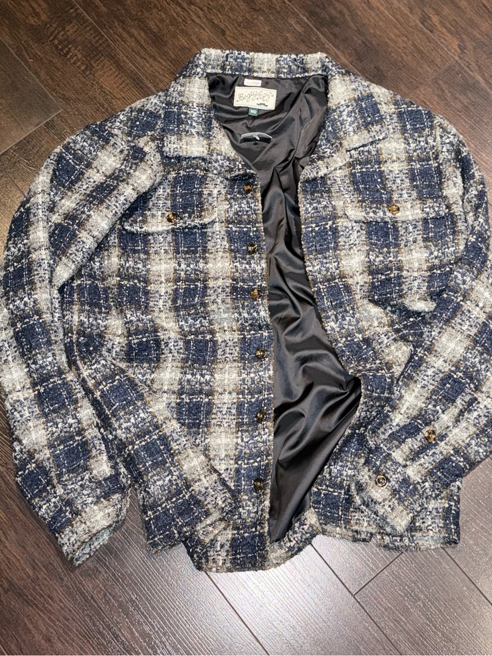 NEW! BOGEY BOYS Tweed Style Overshirt Jacket Button Up Men’s Size M